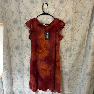 Doublju NWT Red Tye Dye Dress CC